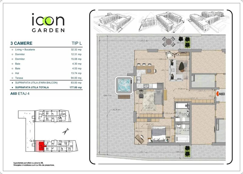 Mosilor, apartament 3 camere si terasa de 94 mp, ansamblu nou, finalizat